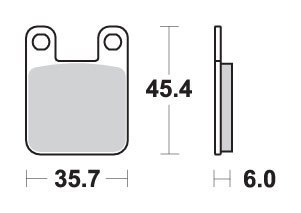 SBS KLOCKI HAMULCOWE KH115 CERAMIC KOLOR CZARNY PASUJE DO YAMAHA DT50R '04-, TZR50 '03-, TOMOS