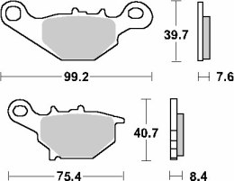 SBS PROMOCJA KLOCKI HAMULCOWE KH230 / KH396 STREET CERAMIC SUZUKI AN 150 '98-'01, AN 125 '94-'05, UC 125/150 '99-'02, UK 125 VEC