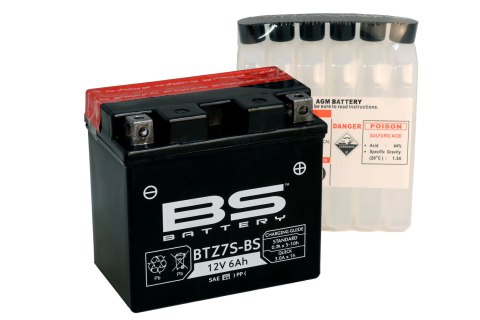 BS AKUMULATOR BTZ7S-BS (YTZ7S, YTZ7S-BS) 12V 6AH 112X69X103 BEZOBSŁUGOWY - ELEKTROLIT OSOBNO (130A) (6) UE2019/1148