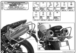 KAPPA STELAŻ POD TORBY (SAKWY) BOCZNE TRIUMPH Street Triple 675 (07-12) - RÓWNIEŻ POD KUFRY RA314 EASY LOCK