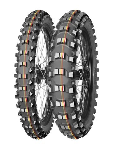 MITAS OPONA 90/100-14 TERRA FORCE-MX SM 49M (CZERWONO-ŻÓŁTY PASEK) TT TYŁ DOT 2024 (DOT:JXDC) (460050) (ZAMIENNIK:70000173)