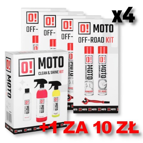 OMOTO ZESTAW 4+1 DO CZYSZCZENIA I SMAROWANIA ŁAŃCUCHA OFF ROAD O! CHAIN CARE AND PROTECTION 2+1 ZESTAW Z SZCZOTKĄ + OMOTO ZESTAW