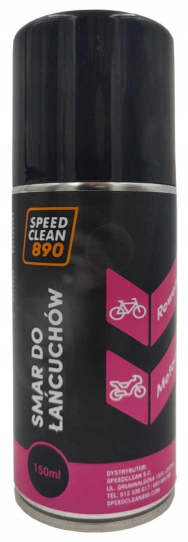 SPEEDCLEAN 890 SMAR DO ŁAŃCUCHA MOTOCYKLOWEGO I ROWEROWEGO W SPRAYU POJEMNOŚĆ 150ML