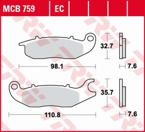 TRW LUCAS ZF KLOCKI HAMULCOWE KH375 ECO ORGANIC HONDA CBF 125 '09-'16, CBR 125R '04-'17, Z 125 MONKEY '18-, RIEJU NKD 125 '08-'1