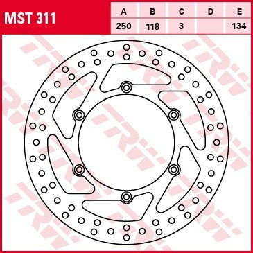 TRW LUCAS TARCZA HAMULCOWA PRZÓD SUZUKI RM 125 / 250 89-12, DR 250 95-07, DRZ 400 00-05, YAMAHA YZ / WRF 01-07, WR / YZ 426 / 45