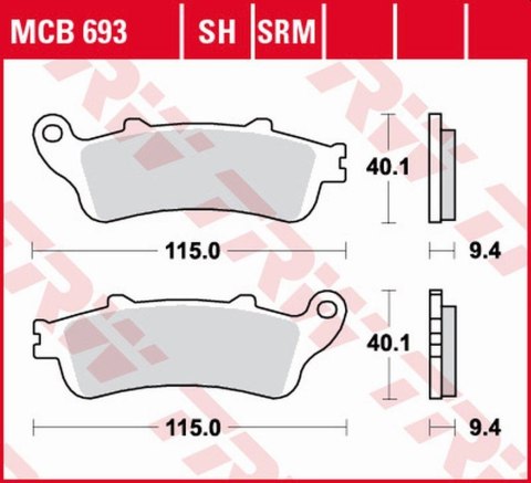 TRW LUCAS ZF KLOCKI HAMULCOWE KH281 SINTER HONDA FES 125/150 PANTHEON '98-'06, FES 250 FORESIGHT '98-'05 PRZÓD