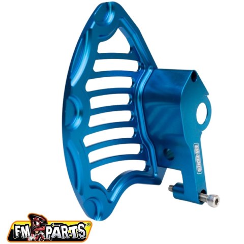 FM-PARTS OSŁONA ALUMINIOWA TARCZY HAMULCOWEJ PRZEDNIEJ KTM / HUSQVARNA '15-'24 KOLOR NIEBIESKI (OŚKA 22MM)