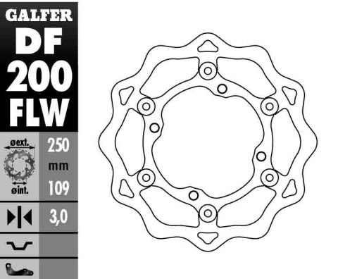 GALFER TARCZA HAMULCOWA PŁYWAJĄCA KAWASAKI KXF 250/450 '06-, KLX 450 '07-