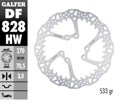 GALFER TARCZA HAMULCOWA PRZÓD TM EN/MX/SMR/SMX 125/144/250/300/400/450/530 '00-'24 (270X70,5X3MM) SHARK ENDURO MX