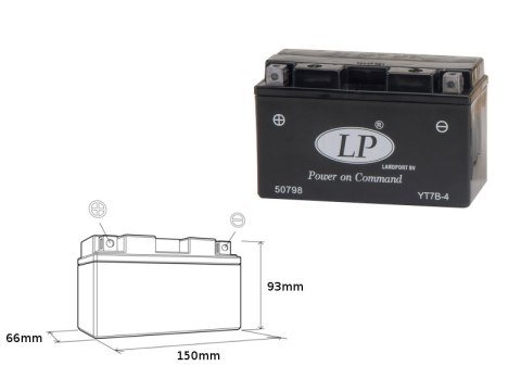 LANDPORT AKUMULATOR YT7B-4 (MS LT7B-4) 12V 6,5AH 148X64X90 BEZOBSŁUGOWY - ZALANY (6)