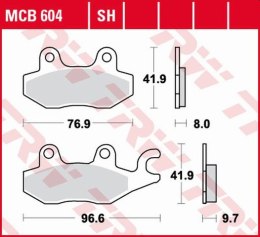 TRW LUCAS KLOCKI HAMULCOWE KH165/2 ORGANIC SUZUKI DR 800 97-99, TRIUMPH TIGER 1050 07-13, DYTONA 1200 93-97, TROPHY 1200 94-03, 