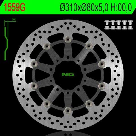 NG TARCZA HAMULCOWA PRZÓD KAWASAKI Z 1000 ABS 15-17, Z 1000 15-17, ZX6R 13-17, Z800 12-18, GTR 1400 07-18, ZZR 1400 06-18 (310X8