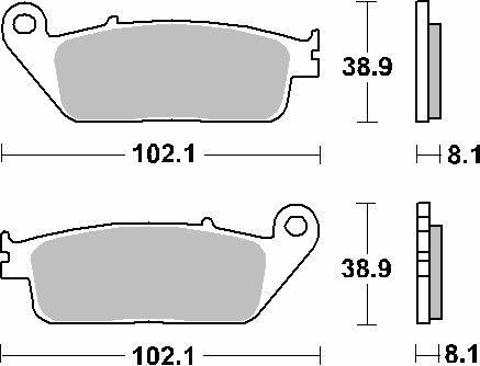 SBS KLOCKI HAMULCOWE KH142 / KH226 MAXI CARBON TECH KOLOR CZARNY