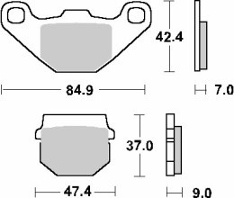 SBS PROMOCJA KLOCKI HAMULCOWE KH83 STREET STANDART CERAMIC APRILIA RS4 50 '12-'19, PIAGGIO VESPA NRG 50 '06-'16, SUZUKI AH 50/80