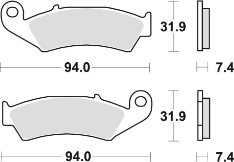 TRW LUCAS KLOCKI HAMULCOWE KH125 SPIEK METALICZNY SINTER OFFROAD HONDA CR 125 / 250 87-94, NX / XR 250 88-95, CR 500 87-94, XR 6