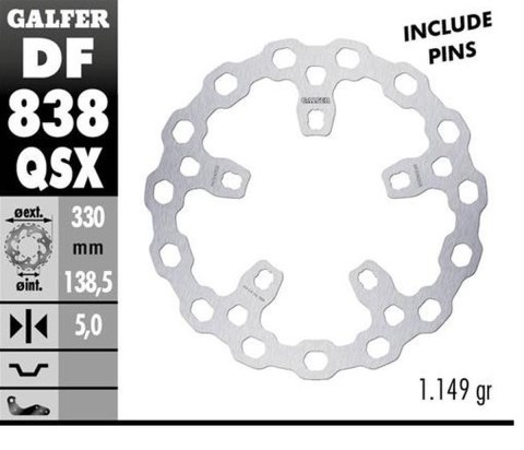 GALFER TARCZA HAMULCOWA PRZÓD HARLEY-DAVIDSON (330X138X5) (CUBIQ)