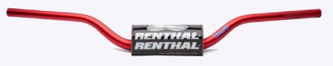 RENTHAL KIEROWNICA 1,1/8 CALA (28,6MM) MX FATBAR HANDLEBAR RED HONDA CR/CRF, KAWASAKI KX/KXF KOLOR CZERWONY Z GĄBKĄ