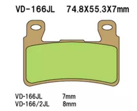 VESRAH KLOCKI HAMULCOWE KH265/KH296 SPIEK METALICZNY (ZŁOTE) HONDA CBR/VTR PRZÓD (8MM) (MADE IN JAPAN)