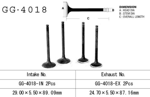 VESRAH ZAWÓR WYDECHOWY KAWASAKI KLR 250 '85-'05, EN 450/500, GPZ 500S, GPZ 900R, ER5 97-03 (OEM: 12005-1052,12005-1065) (1SZT.) 