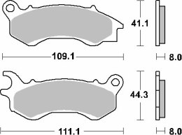 SBS KLOCKI HAMULCOWE KH603 STREET STANDART CERAMIC KOLOR CZARNY PASUJE DO: HONDA NSC/PCX/SCV, PEUGOET DJANGO PRZÓD