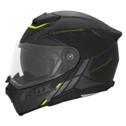 NOX FLIP-UP HELMET NOX KASK SZCZĘKOWY (FLIP-UP) Z BLENDĄ N967 SYNCHRO KOLOR CZARNY/ŻÓŁTY FLUO/SZARY MAT ROZMIAR XL