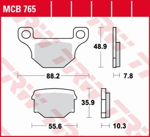 TRW LUCAS ZF KLOCKI HAMULCOWE KH093 ORGANIC APRILIA RX 125 '08-'13, DERBI SENDA/TERRA/GPR 125 '08-'16, GAS GAS EC 250/300 '12-'1