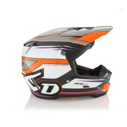 6D HELMETS KASK CROSS/ENDURO MODEL ATR-3 HYPER GLOSS NEON ORANGE/PURPLE KOLOR CZARNY/BIAŁY/POMARAŃCZOWY/FIOLETOWY ROZMIAR L ( 58