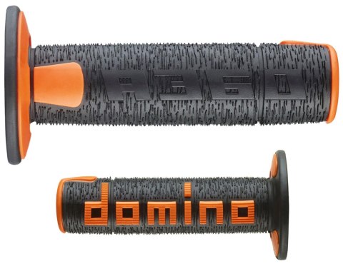 DOMINO MANETKI (GRIPY) OFF ROAD NEW LAMELAR DWUSKŁADNIKOWE KOLOR CZARNY/POMARAŃCZOWY