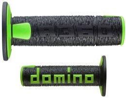 DOMINO MANETKI (GRIPY) OFF ROAD NEW LAMELAR DWUSKŁADNIKOWE KOLOR CZARNY/ZIELONY