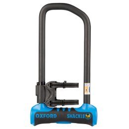 OXFORD ZABEZPIECZENIE ANTYKRADZIEŻOWE KŁÓDKA Z LINKĄ SHACKLE 14 PRO DUO U-LOCK + CABLE 320mm x 177mm KOLOR NIEBIESKI