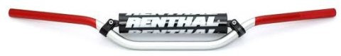 RENTHAL KIEROWNICA 7/8 CALA (22MM) MX HANDLEBAR SILVER/RED RC HIGH PADDED PADDED KOLOR SREBRNY/CZERWONY Z GĄBKĄ