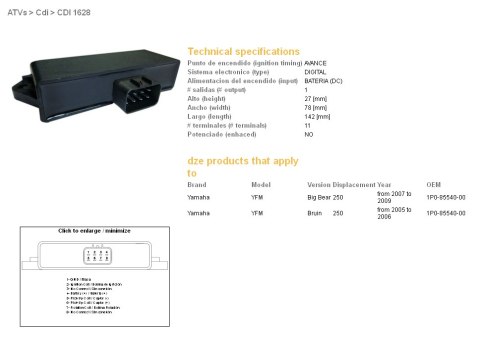 DZE MODUŁ ZAPŁONU CDI YAMAHA YFM250 BIG BEAR 07-09, BRUIN 250 05-06 (OEM-1PO-85540-00)