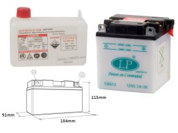 LANDPORT AKUMULATOR 12N5,5A-3B (MD 12N5,5A-3B) 12V 5,5AH 105X91X115 OBSŁUGOWY - ELEKTROLIT OSOBNO (4) UE2019/1148