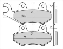 SBS PROMOCJA KLOCKI HAMULCOWE KH228 STREET CERAMIC KOLOR CZARNY PASUJE DO: KYMCO, DAELIM, MALAGUTI