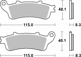 SBS PROMOCJA KLOCKI HAMULCOWE KH261 / KH281 STREET CERAMIC KOLOR CZARNY PASUJE DO: HONDA FES 250 FORESEIGHT, NSS 250 FORZA, FJS 