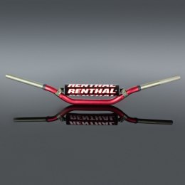 RENTHAL KIEROWNICA 1,1/8 CALA (28,6MM) MX TWINWALL 996 HANDLEBAR RED VILLOPOTO / STEWART PADDED KOLOR CZERWONY Z GĄBKĄ