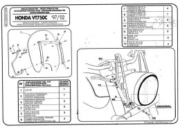 KAPPA MOCOWANIE SZYBY HONDA VT 750C '99-'02- WYCOFANY Z OFERTY