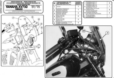 KAPPA MOCOWANIE SZYBY YAMAHA XV 535 '89-'00 - WYCOFANY Z OFERTY