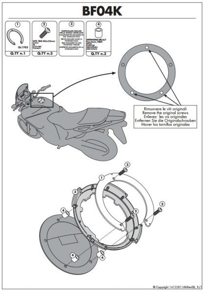 KAPPA MOCOWANIE TANKLOCK KAWASAKI ER-6N,ER-6F,VERSYS 1000