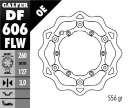 GALFER TARCZA HAMULCOWA PŁYWAJĄCA 260MM KTM WSZYSTKIE MODELE, HUSABERG (NG140)