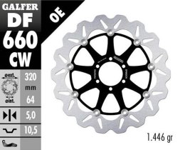 GALFER TARCZA HAMULCOWA PRZÓD APRILIA; BENELLI; BIMOTA; CAGIVA; DUCATI; KTM, MOTO GUZZI; YAMAHA (320X64X5) (WAVE FLOATING)