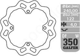 GALFER TARCZA HAMULCOWA TYŁ SUZUKI RMZ 250 '07-'19, RMZ 450 '06-'18, RMX 450Z '10-'18 WAVE (240X122X4MM)