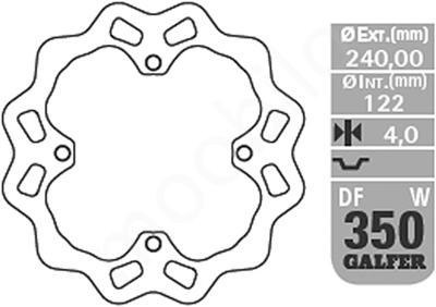 GALFER TARCZA HAMULCOWA TYŁ SUZUKI RMZ 250 '07-'19, RMZ 450 '06-'18, RMX 450Z '10-'18 WAVE (240X122X4MM)