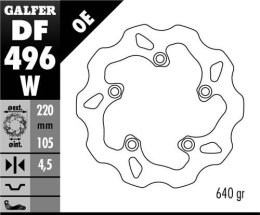 GALFER TARCZA HAMULCOWA TYŁ YAMAHA R6 03-16, R1 04-14 (220X105X4,5) WAVE (NG903)