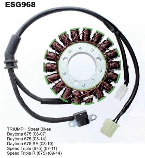 ELECTROSPORT UZWOJENIE ALTERNATORA (STATOR) TRIUMPH Daytona 675 (06-14) , Street Triple 675 (07-11), Street Triple R 675 (09-14)