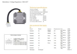 DZE REGULATOR NAPIĘCIA KAWASAKI GPZ/KZ/Z 750/1000/1100 (SH532-12,ESR140)