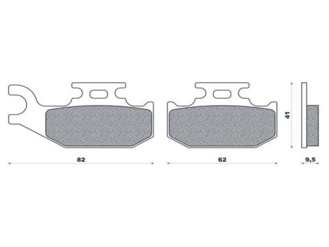 BRENTA KLOCKI HAMULCOWE KH317 / KH414 (ORGANIC) (GRUBOŚĆ 9,5MM)