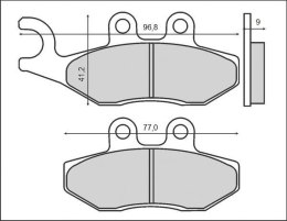 BRENTA KLOCKI HAMULCOWE KH353 (ORGANIC) APRILIA / PIAGGIO / VESPA / DERBI PRZÓD