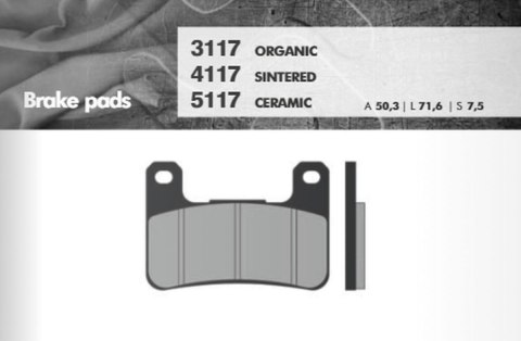 BRENTA KLOCKI HAMULCOWE KH379 SUZUKI GSXR/VZR/M1800, KAWASAKI ZX10/Z1000, PRZÓD (FT 3117)