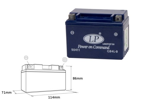 LANDPORT AKUMULATOR ŻELOWY GB4L-B (MG LB4-3) 12V 4AH 120X71X91 BEZOBSŁUGOWY - ZALANY (10)